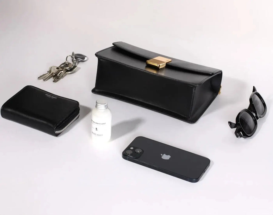 Alma Gold Edition - Cuir Embossé Lézard Noir Ateliers Auguste