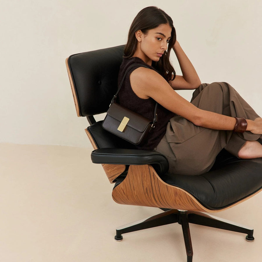 Monceau Baguette Gold Edition - Cuir Box Chocolat Ateliers Auguste