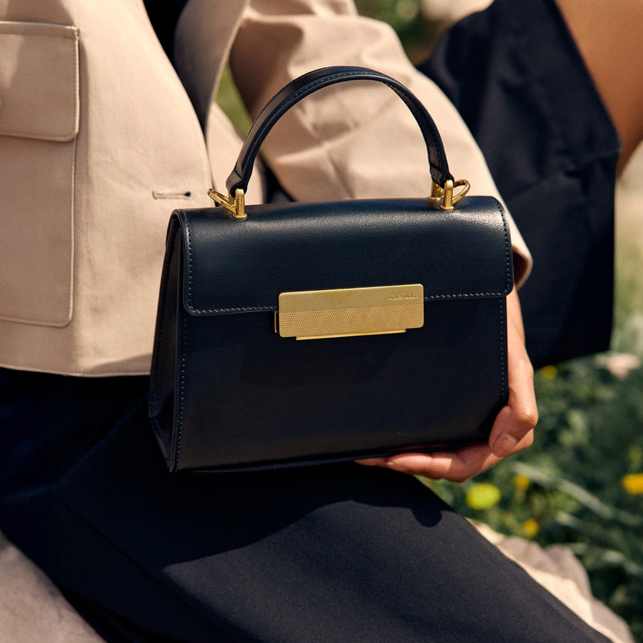 Mini Capucine Gold Edition - Cuir Box Noir Ateliers Auguste