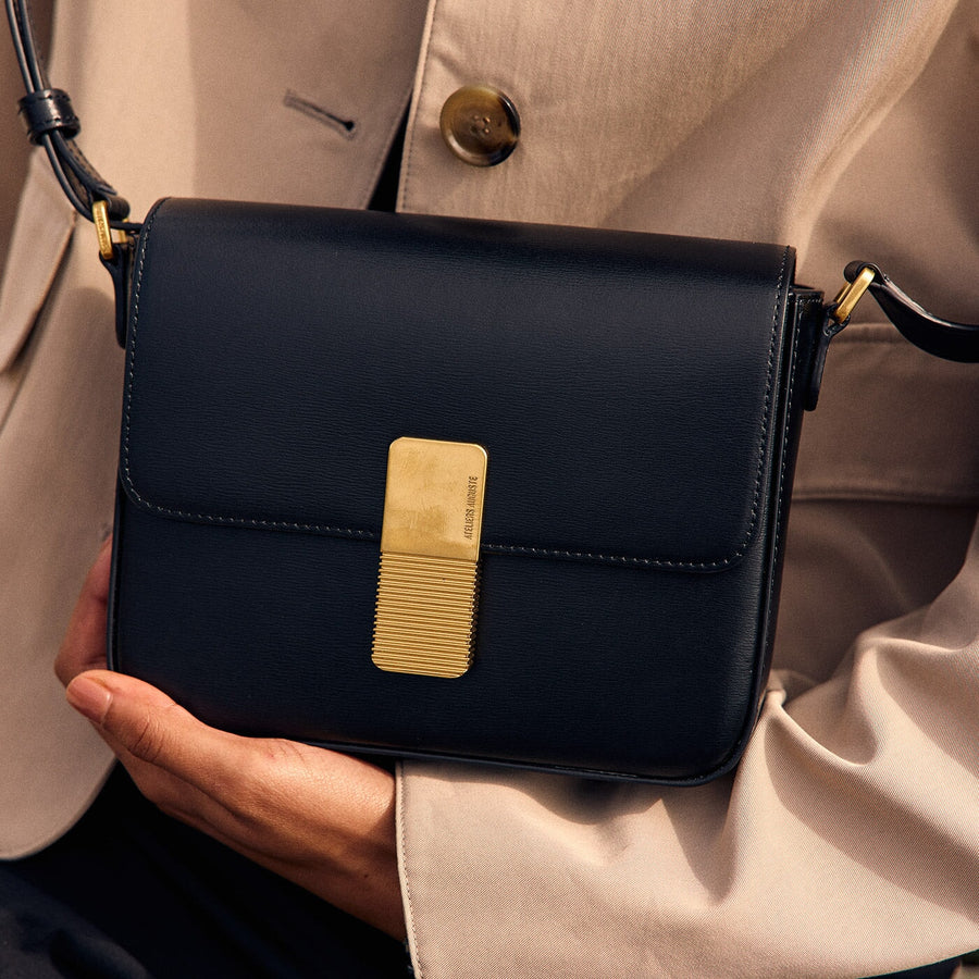 Mini Monceau Gold Edition - Cuir Box Noir Ateliers Auguste
