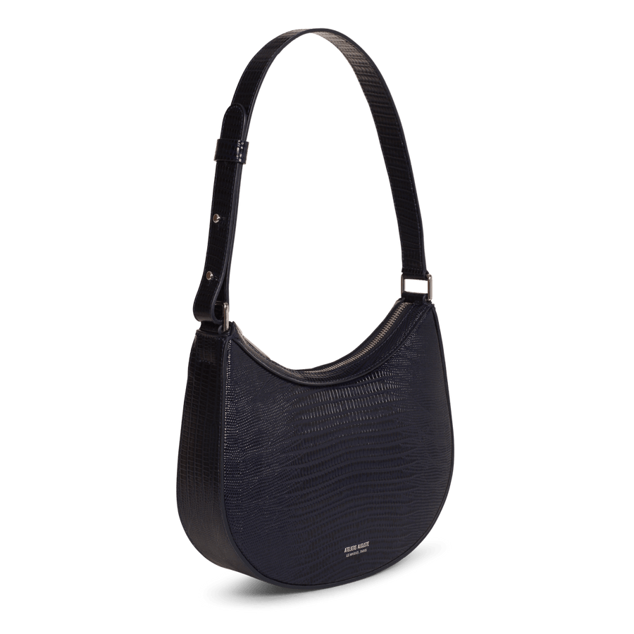 Marceau Silver Edition - Cuir Embossé Bleu Nuit Ateliers Auguste