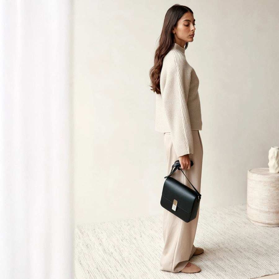 Monceau Silver Edition - Cuir Grainé Noir Ateliers Auguste