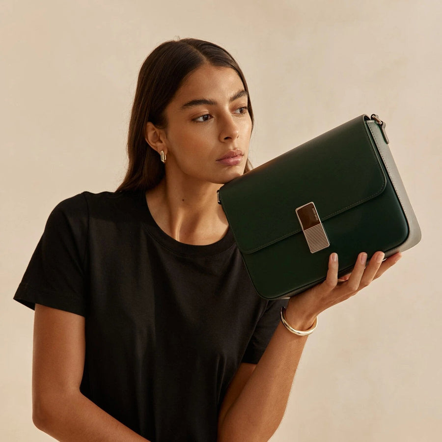 Monceau silver Edition - Cuir Box Vert Forêt Ateliers Auguste